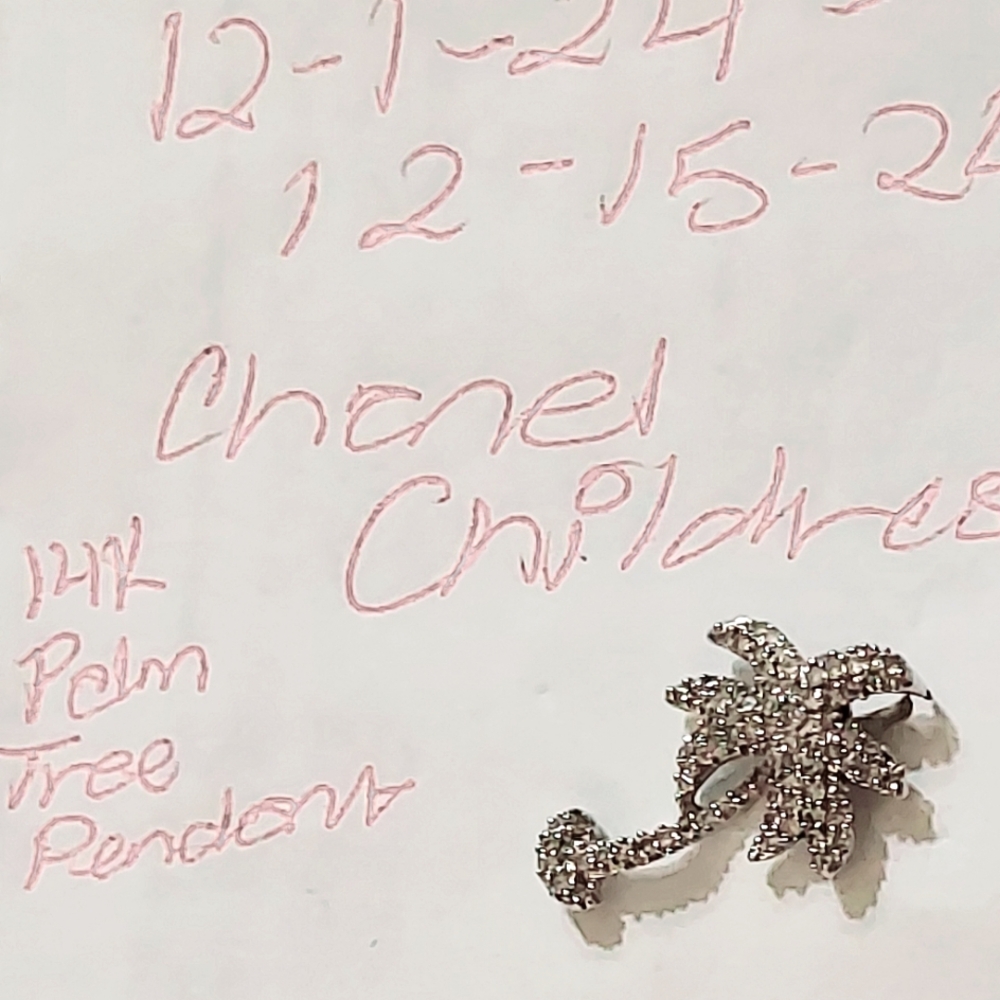 1/2ctw ASHI Diamond Palm Tree Pendant in 14k White Gold (NO CHAIN INCLUDED)